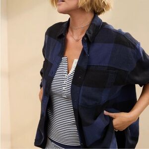 Arie Oversized Plaid Button-Up Shirt